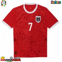 Camisa de Futebol Áustria Marko Arnautovic #7 Equipamento Principal Europeu 2024 Manga Curta